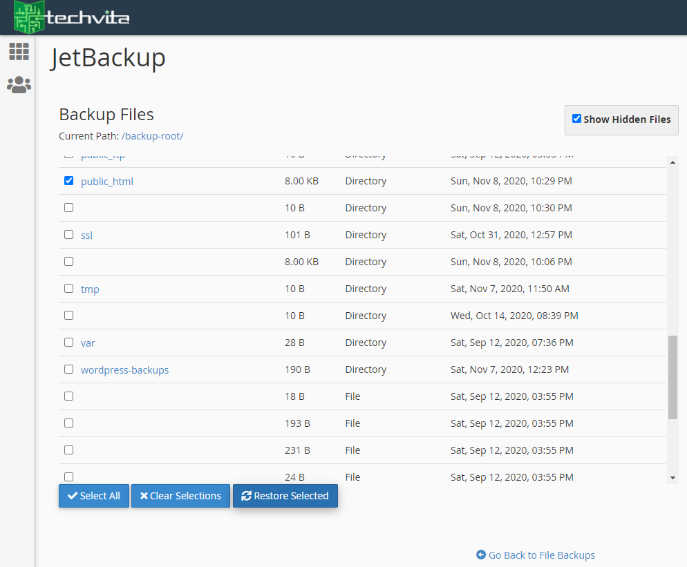 Restore File/Folder (JetBackup)