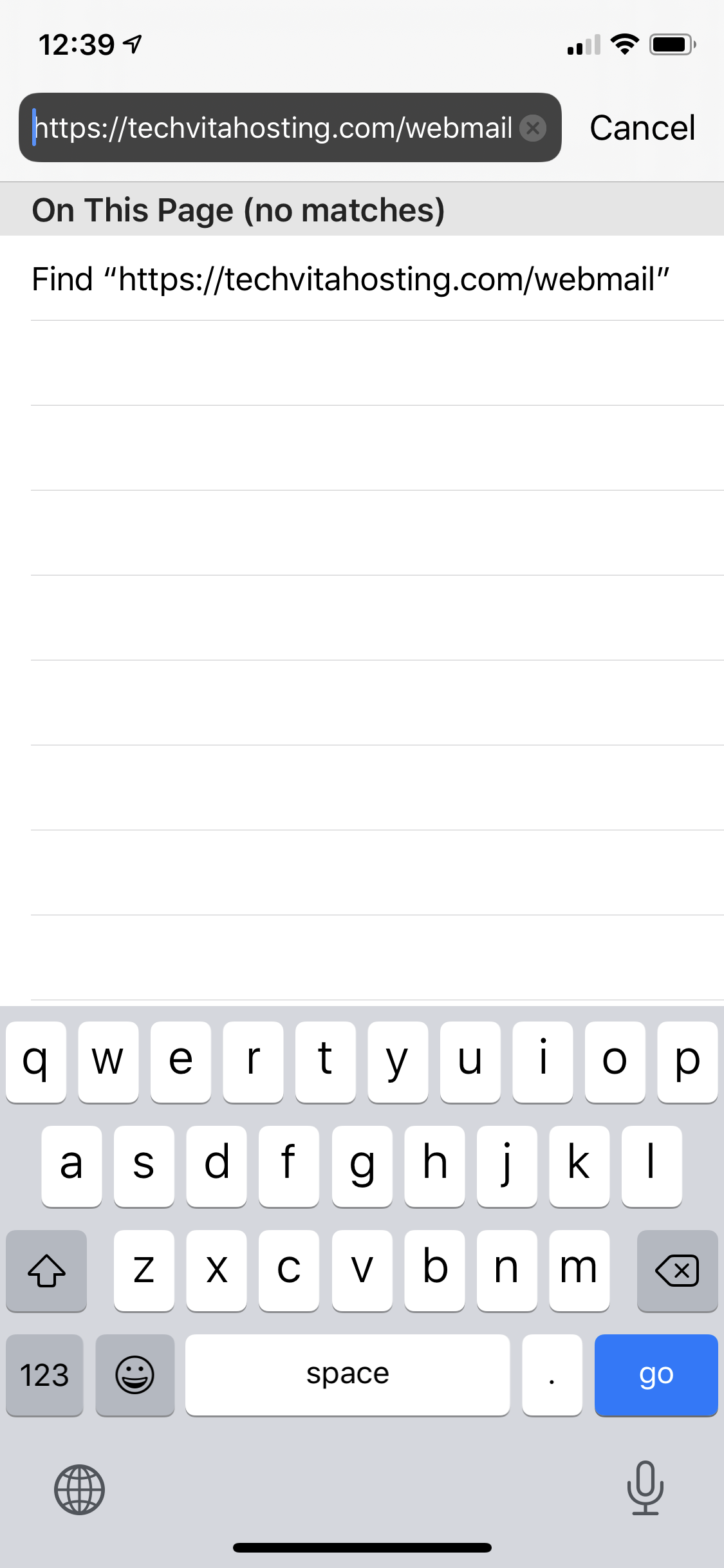 Safari Webmail Log in page