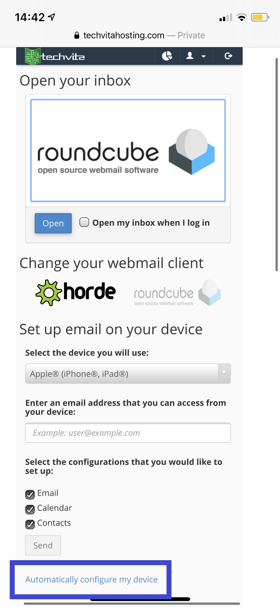 Auto configure my device link