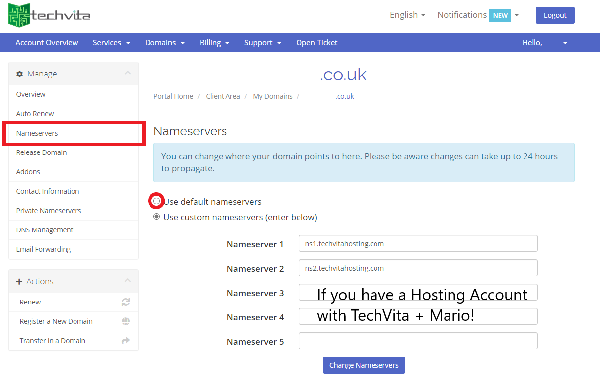 Managing Nameservers